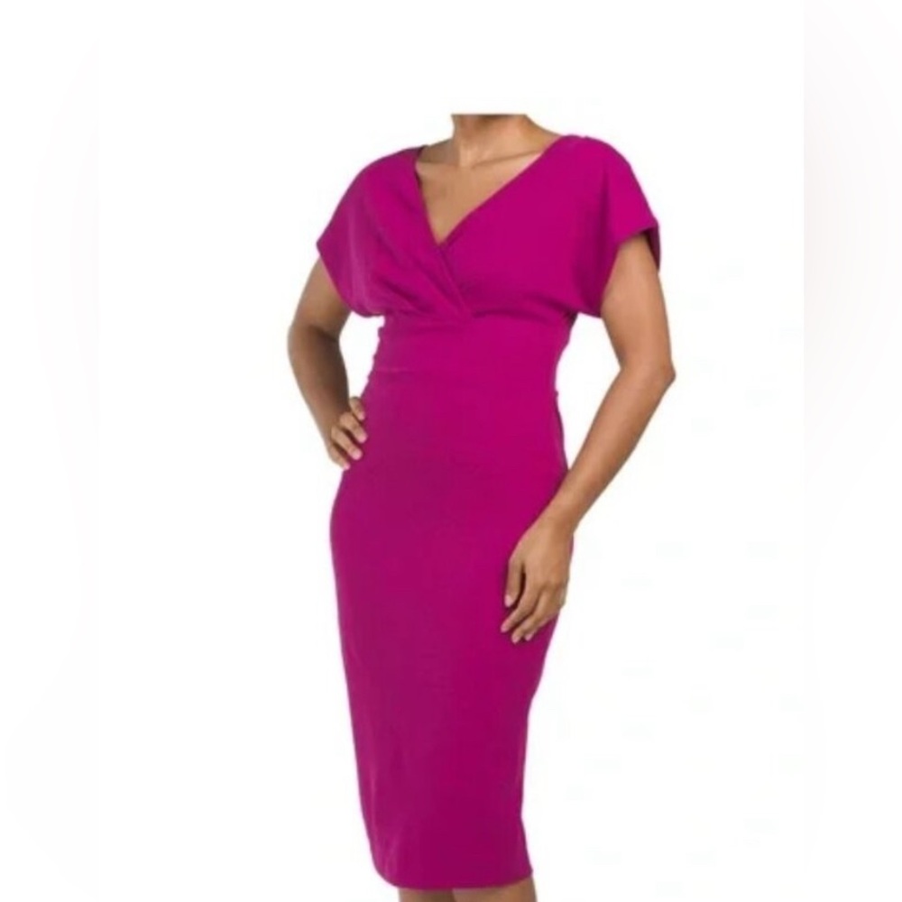 Alexia  Admor Elegant Fuchsia Midi Dress